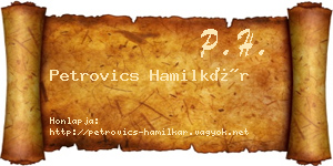 Petrovics Hamilkár névjegykártya